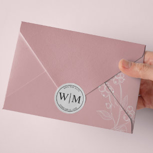 Monogram Initiaal letters om de datum op te slaan Ronde Sticker