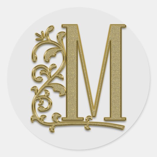 monogram initiaal M stickers (Voorkant)