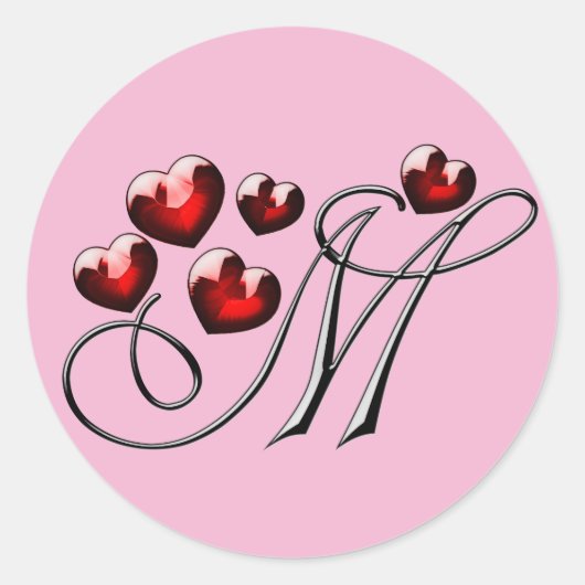monogram initiaal M stickers (Voorkant)