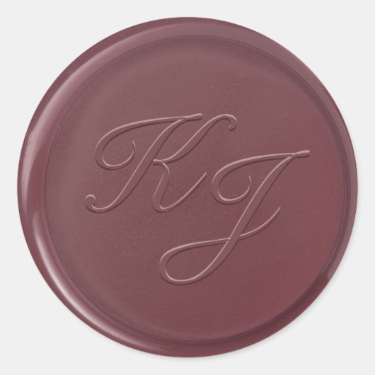 Monogram Initiaal Meerberry Wax Seal Sticker (Voorkant)