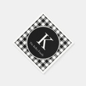 Monogram Initiaal met zwarte buffer Servet (Hoek)