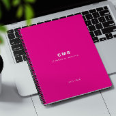 Monogram Initiaal Modern Bright Pink Planner