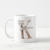 Monogram Initiaal Modern Letter K Boho gepersonali Koffiemok (Links)