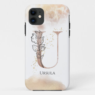 Monogram Initiaal Modern Letter U Boho gepersonali iPhone 11 Hoesje