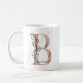 Monogram Initiaal Moderne Letter B Boho Persoonlij Koffiemok (Links)