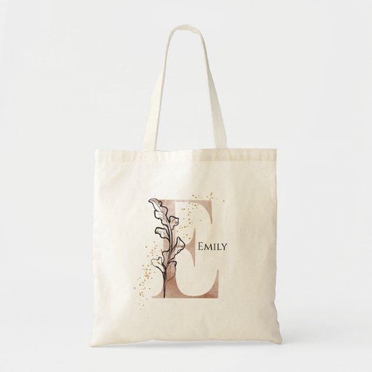 Monogram Initiaal Moderne Letter E Boho Gepersonal Tote Bag (Voorkant)