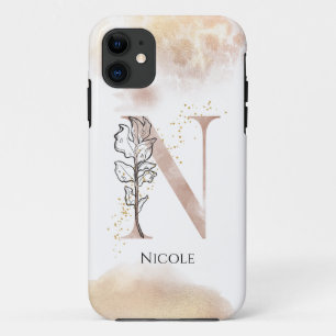 Monogram Initiaal Moderne Letter N Boho Persoonlij iPhone 11 Hoesje