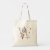 Monogram Initiaal Moderne Letter W Boho Persoonlij Tote Bag (Achterkant)