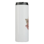 Monogram Initiaal N roze Boho Floral Thermosbeker (Achterkant)