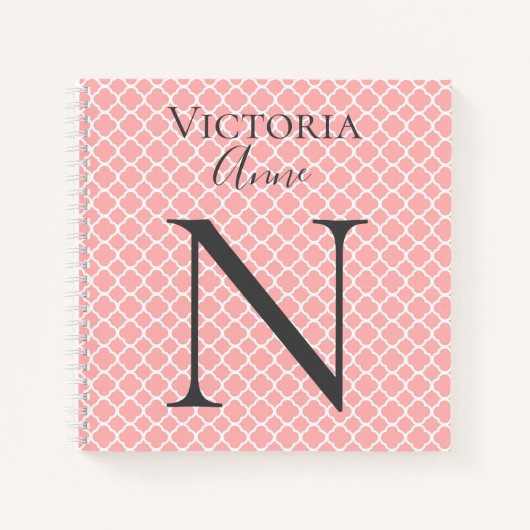 Monogram Initiaal Naam Abstract  Notitieboek (Voorkant)