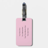 Monogram Initiaal Naam Black Pastel Pink Cute Cute Bagagelabel (Achterkant verticaal)