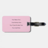 Monogram Initiaal Naam Black Pastel Pink Cute Cute Bagagelabel (Achterkant horizontaal)