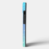 Monogram Initiaal Naam Blauw Groen Sparkle Ombre Case-Mate iPhone Case (Achterkant / Links)