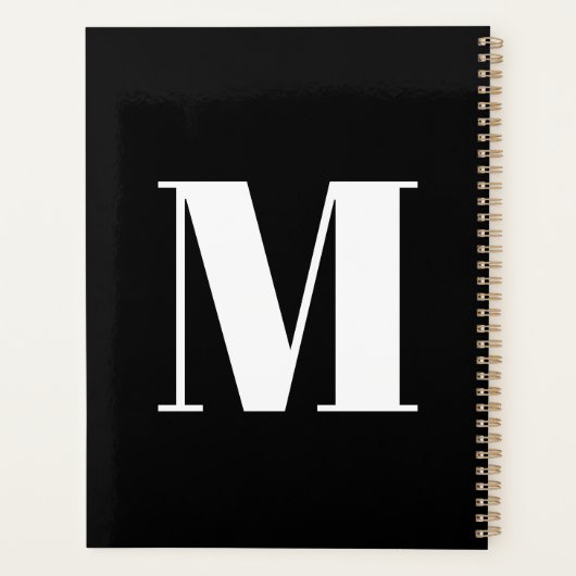Monogram Initiaal Naam Eenvoudig aangepast Planner (Achterkant)