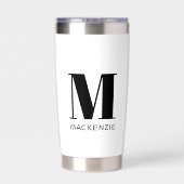 Monogram Initiaal Naam Eenvoudig Geïsoleerde Drinkbeker (Achterkant)