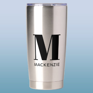 Monogram Initiaal Naam Eenvoudig Geïsoleerde Drinkbeker