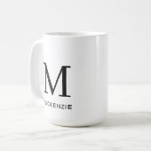 Monogram Initiaal Naam Eenvoudig Koffiemok (Voorkant links)