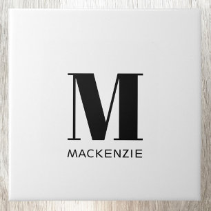 Monogram Initiaal Naam Eenvoudig Tegeltje