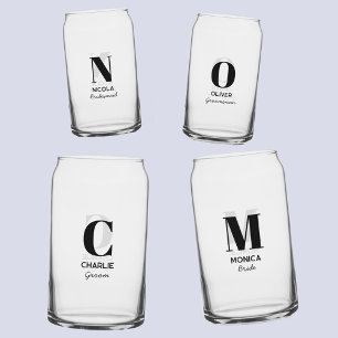 Monogram Initiaal naam gepersonaliseerde bruiloft Blikvorm Glas