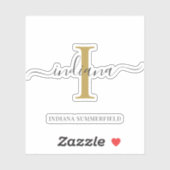 Monogram Initiaal Naam Goud Manuscript Aangepast Sticker (Vel)