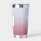 Monogram Initiaal naam gradiënt roze blauw Geïsoleerde Drinkbeker (Links)