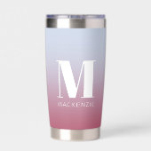 Monogram Initiaal naam gradiënt roze blauw Geïsoleerde Drinkbeker (Achterkant)