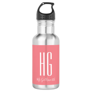 Monogram Initiaal Naam Modern Waterfles