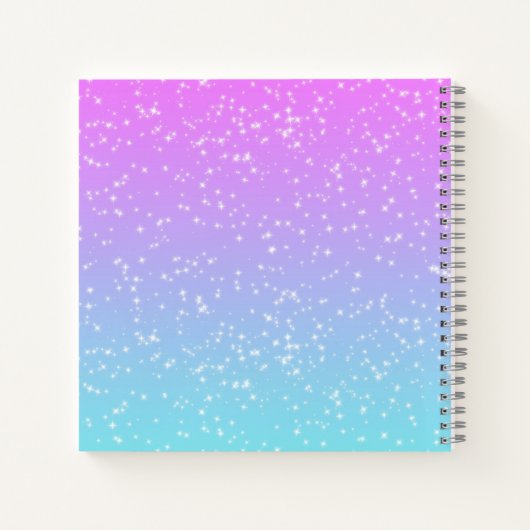 Monogram Initiaal Naam Roze Blauwe Sparkle Girly Notitieboek (Achterkant)