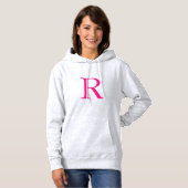 Monogram Initiaal Naam Roze Moederdag Cute Hoodie (Voorkant volledig)