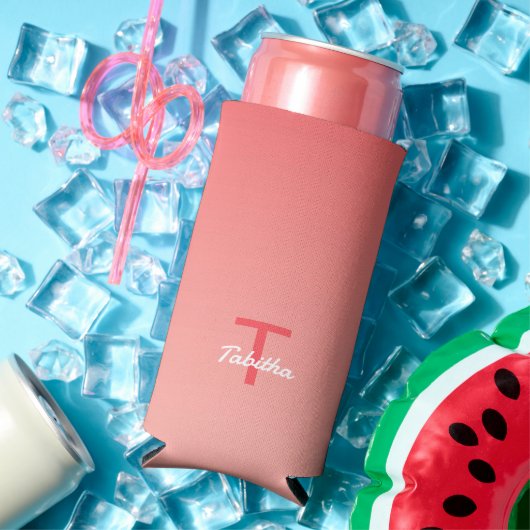 Monogram Initiaal Naam Script Gradiënt Rood Wit (Insitu Zomer)