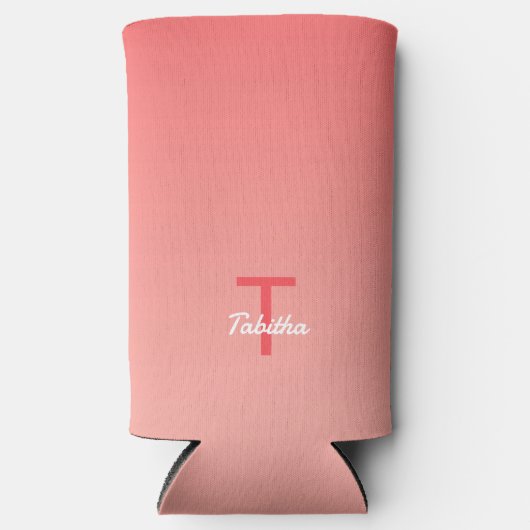 Monogram Initiaal Naam Script Gradiënt Rood Wit (Voorkant)