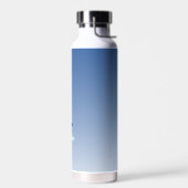 Monogram Initiaal Naam Script Gradient Royal Blue Waterfles (Links)