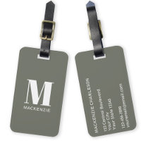 Monogram Initiaal Naam Simple Sage Green