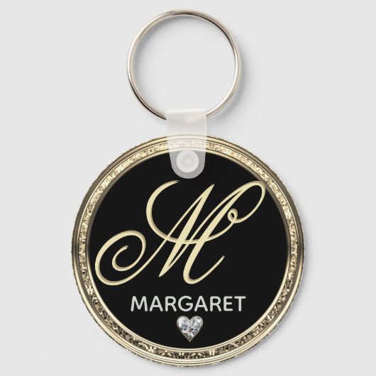 Monogram Initiaal Naam Sleutelhanger (Voorkant)