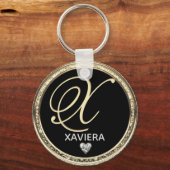 Monogram Initiaal Naam Sleutelhanger (Voorkant)