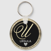 Monogram Initiaal Naam Sleutelhanger (Voorkant)