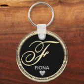 Monogram Initiaal Naam Sleutelhanger (Voorkant)