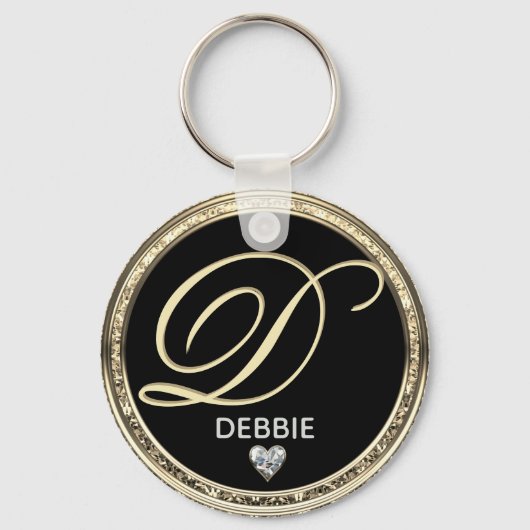 Monogram Initiaal Naam Sleutelhanger (Voorkant)