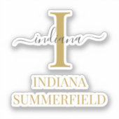 Monogram Initiaal Naam Typografie Sticker (Voorkant)