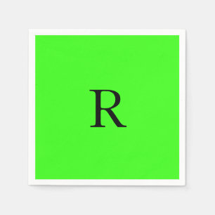 Monogram Initiaal Neon Groen Fel Kleurrijk Maatwer Servet