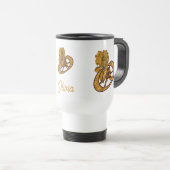 Monogram Initiaal O Gouden Pioen Personalized Reisbeker (Voorkant rechts)