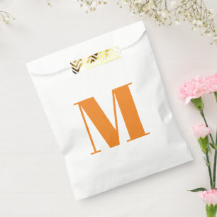 Monogram initiaal oranje wit aanpassen bedankzakje
