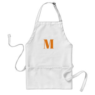 Monogram initiaal oranje wit aanpassen standaard schort
