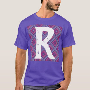 Monogram Initiaal Paars Diamond Pattern Pink Asym T-shirt