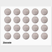 Monogram Initiaal Pearl Grey Wax Seal Sticker (Vel)