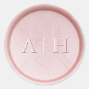 Monogram Initiaal Pearl Pink Wax Seal Sticker
