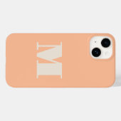 Monogram Initiaal perzik modern Case-Mate iPhone Case (Achterkant (horizontaal))