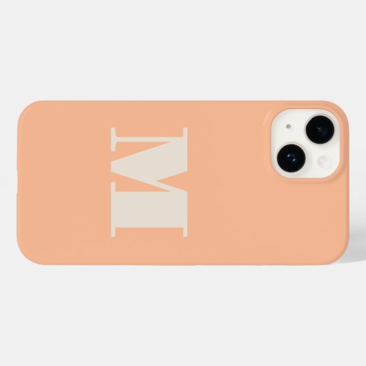 Monogram Initiaal perzik modern Case-Mate iPhone Case (Achterkant (horizontaal))