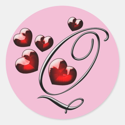 monogram initiaal Q stickers (Voorkant)