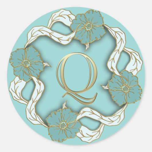 monogram initiaal Q stickers (Voorkant)